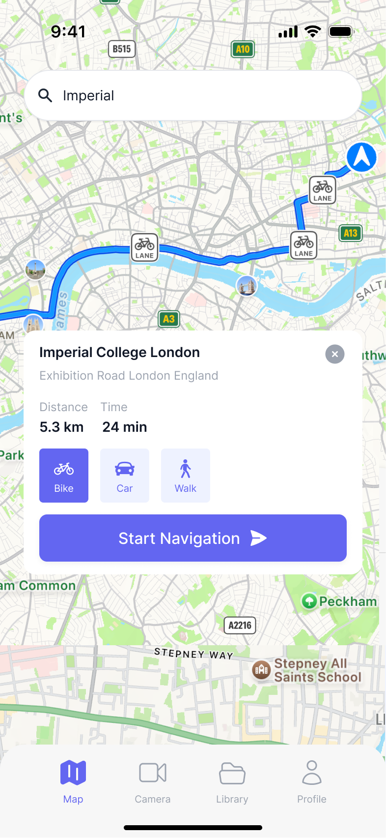 Map navigation screenshot